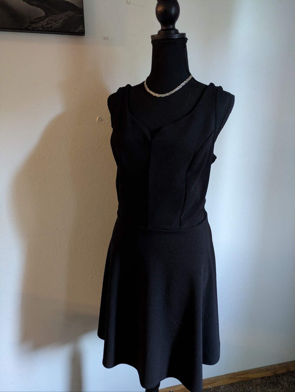 Maurices Black Sleeveless Fit & Flare V-Neck Dress - Size Large